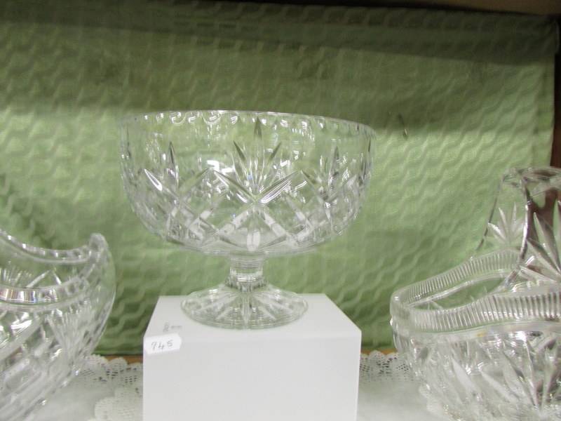 Two cut glass baskets and a cut glass bowl, COLLECT ONLY. - Image 3 of 4