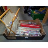 A large quantity of vintage knitting needles etc