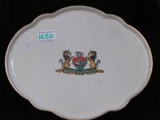 A W. H. Goss City of Bristol crested porcelain tray, 31 x 25 x 2 cm.