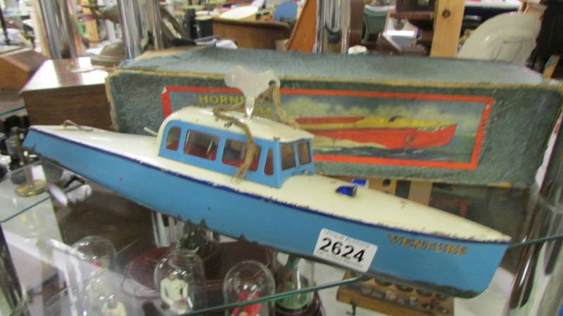 A boxed Hornby Speed boat No. 4, 'Ventura'.