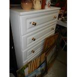 A five drawer white painted chest. COLLECT ONLY.