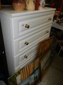 A five drawer white painted chest. COLLECT ONLY.
