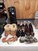 A quantity of ladies shoes & a pair of boots