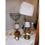 3 lamps & shades etc.