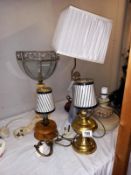 3 lamps & shades etc.