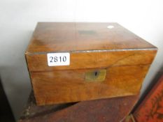 A mahogany writing box, a/f.