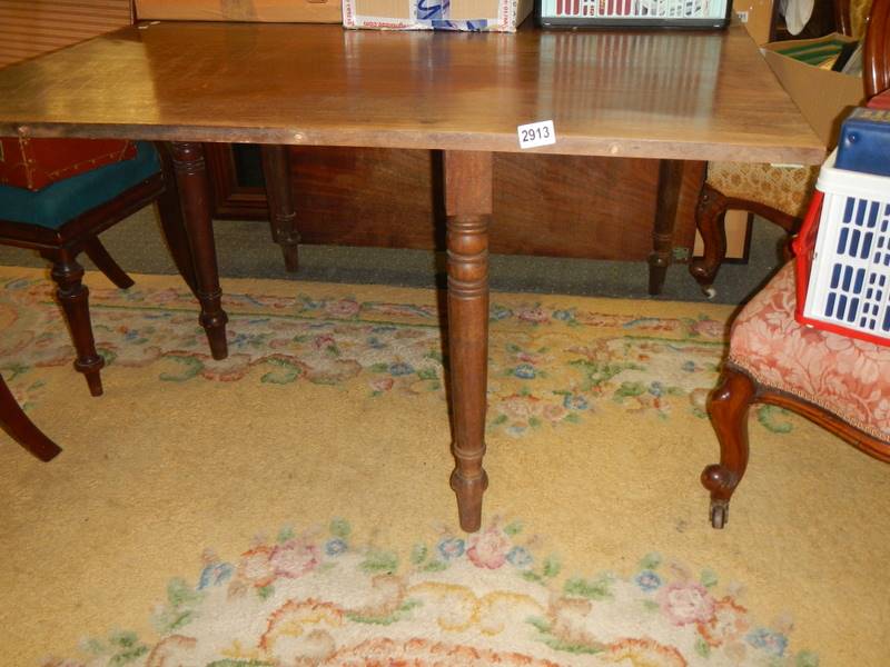 A Victorian mahogany drop leaf table, 114 x 55cm closed, 183 x 114 cm open, 74cm high, COLLECT ONLY.