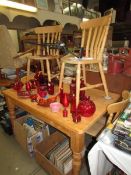 A large lot of red glass ware. COLLECT ONLY.
