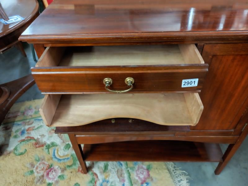 An unusual mahogany music cabinet with five drawers and single door. COLLECT ONLY. - Image 3 of 5