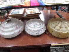 Three 1930's glass 'Flycatcher' lampshades, COLLECT ONLY