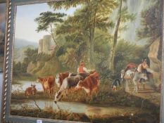 A large late 19/early 20th century oil on canvas, possibly Scottish, unsigned but has been re-framed
