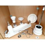 A good lot of ceramic/chrome bathroom items