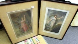A pair of framed and glazed female study prints signed W A Cox, COLLECT ONLY.