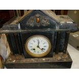 An old mantel clock for restoration,. COLLECT ONLY.