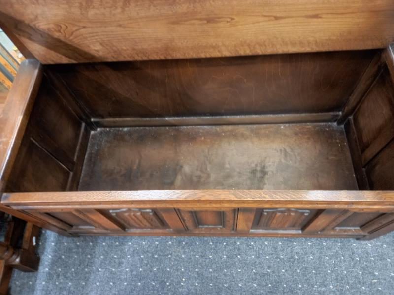 A good clean oak monk's bench, A COLLECT ONLY. - Image 2 of 5