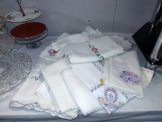 A quantity of linen including tablecloths