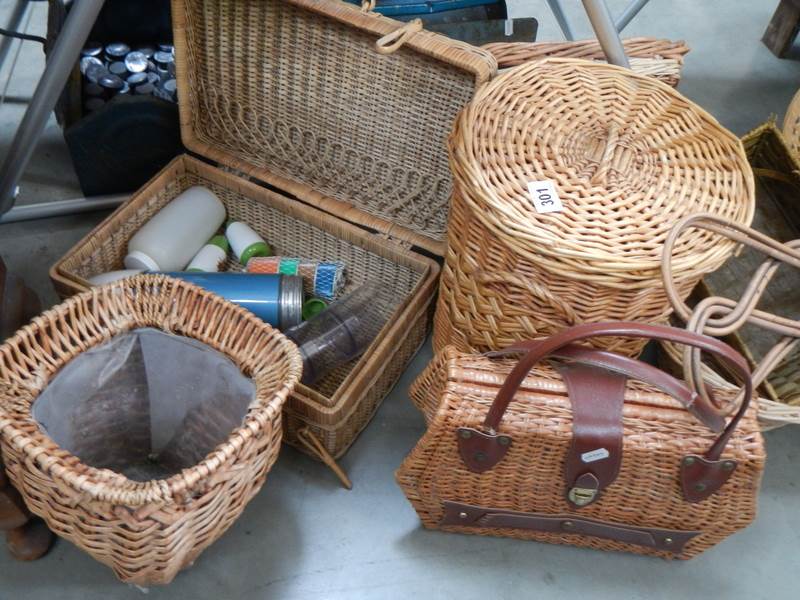 A good lot of wicker baskets, carpet beater, corner unit, COLLECT ONLY. - Image 3 of 3