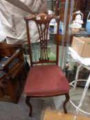 A set of four mahogany Queen Anne leg dining chairs. COLLECT ONLY.