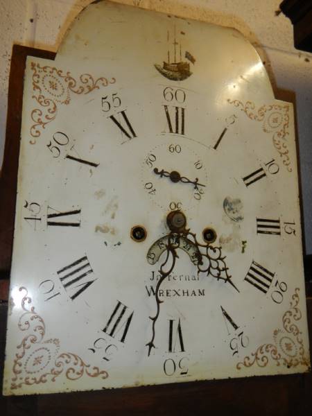 A 19th century John Fernal Wrexham 8 daty lon case clock, pendulum needs attention, with weights, - Image 5 of 5