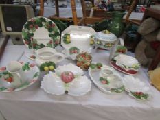 A mixed lot of fruit decorated ceramics, COLLECT ONLY.