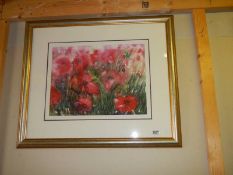 A gilt framed watercolour signed Gillian Beale, presented and signed on reverse, 70 x 82 cm. COLLECT