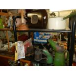 3 oil cans, a blow lamp, a solder pot, a vice, a weather vane, etc., COLLECT ONLY.