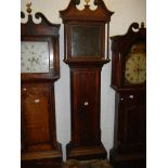 A good oak cased Grandfather clock case with spare hood and 4 spare pendulums, COLLECT ONLY.