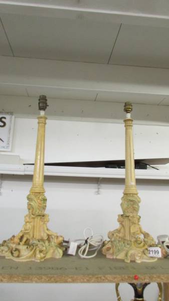 A pair of decorative table lamp bases (no shades). - Image 4 of 5