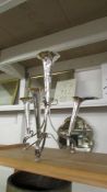 A silver plated epergne.