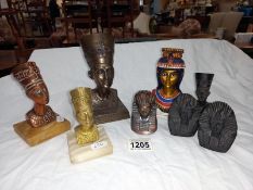 8 Egyptian busts including Nefertiti