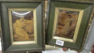 A pair of 19th century framed Cristolian studies of ladies.