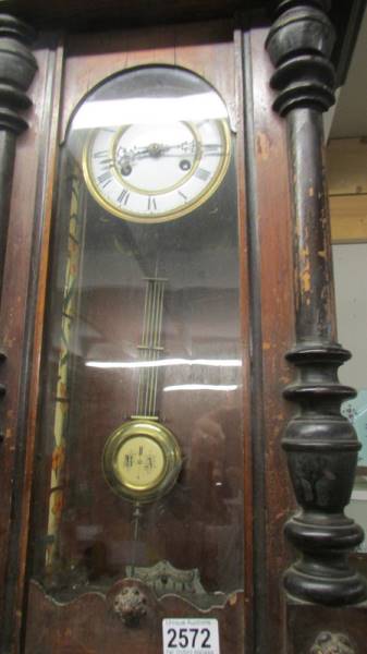 A Victorian mahogany Vienna wall clock, COLLECT ONLY. - Image 2 of 2