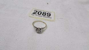 A diamond solitaire ring marked 10ct, size L half.