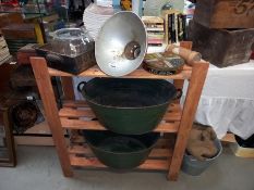 A mixed lot of metal items including tin baths etc.