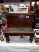 A Victorian mahogany step commode with pottery liner, for restoration (A/F broken leg) COLLECT ONLY