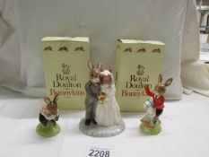 Three Royal Doulton Bunnykins figures - Boxed Tom Bunnykins, Boxed William Bunnykins and unboxed