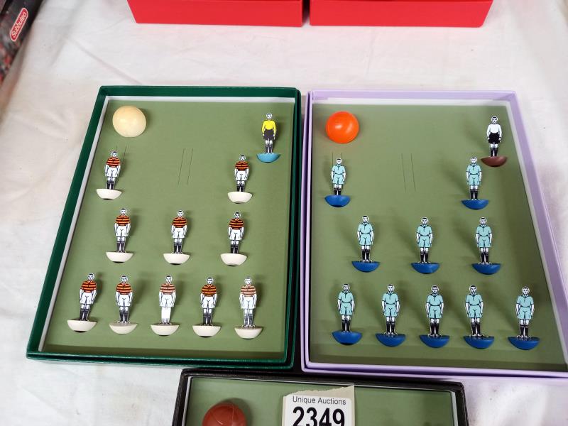3 subbuteo celluloid/card teams in modern holder boxes - Image 2 of 2
