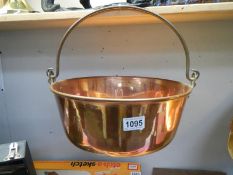 A 20th century copper jam pan