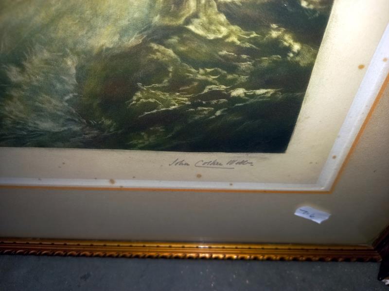 Two framed and glazed Mezzotints - Death of Nelson after Turner and The Shipwreck, after Turner, - Image 4 of 5