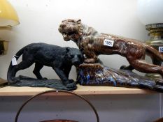 A china lion & other items