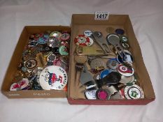 2 trays of enamel and other badges