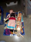 A tray of old dolls etc.