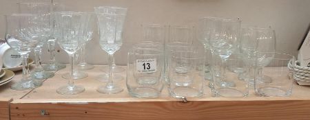 A selection of drinking glasses. COLLECT ONLY