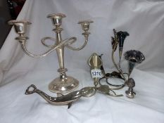 A quantity of silver plate including 2 epergne