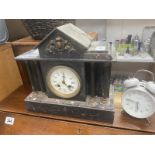 An old mantel clock for restoration, and an alarm clock A/F COLLECT ONLY.
