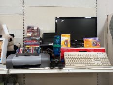 Some computer items including keyboard, microscope printer, PC games, plus mini DVD player