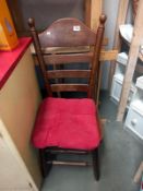 A ladder back kitchen chair