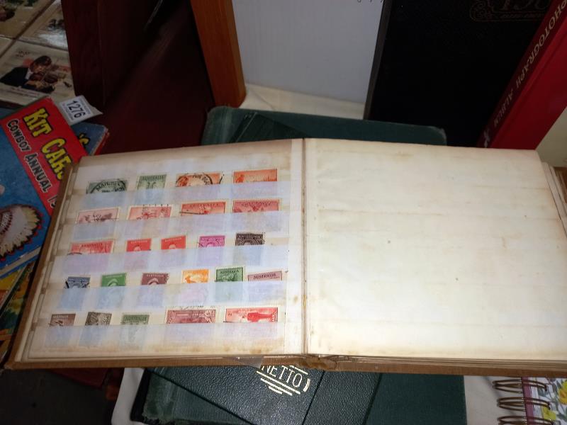 5 old stamp albums with stamps - Image 2 of 16