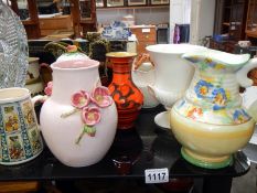 A selection of mid 20th century vases & jugs