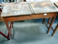 A double school desk